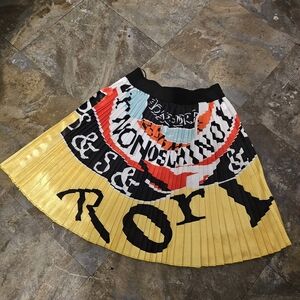 Colorful Graphic Pleated Skirt